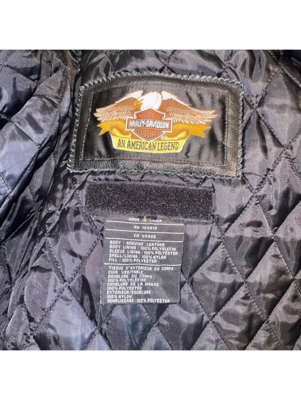 Harley-Davidson American Legend 90s Mens L Quilted Leather Motorcycle Jacket - Picture 4 of 9